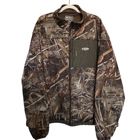 Drake Waterfowl Systems Camo Full Zip Hunting Jacket Realtree Max-5 2XL - Picture 1 of 13
